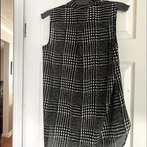 Jcrew button down sleeveless black/white Blouse